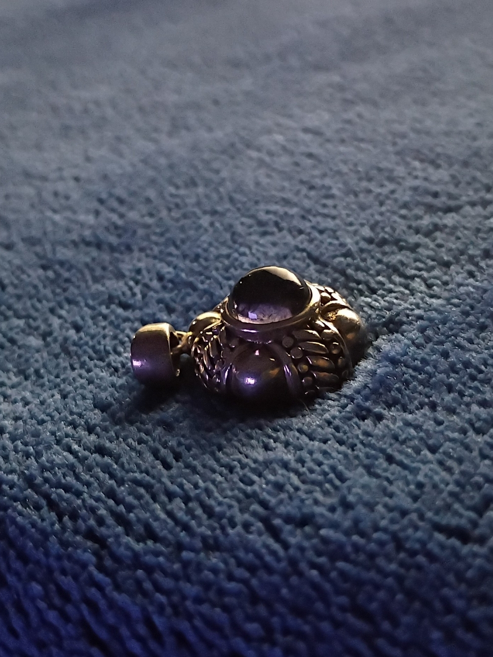 Sterling Silver Pendant with Amethyst Cabochon